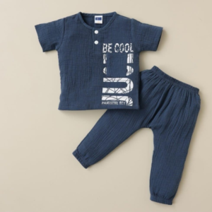 Cool Navy Cotton Pajama Set