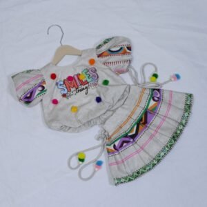 Color Pop Smiles – Girls’ Cotton Skirt Co-ord Set