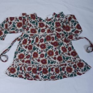 Rust Petal – Pure Cotton Floral Frock