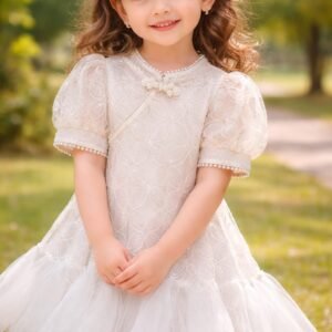 White Embellished Party Dress