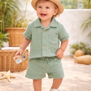 Solid Textured Kids Shirt