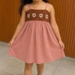 Dusty Rose Crochet Yoke Summer Dress