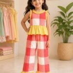 Sunshine Check Peplum Co-ord Set