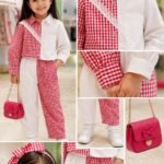 Red & White Gingham Color-Block Co-ord Set