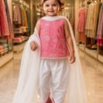 Blush Bloom Embroidered Kurta Dhoti Set