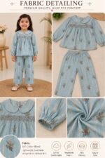 Blue Blossom Smocked Co-ord Set - Image 2