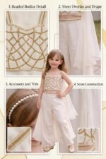 Ivory Luxe Cape white Co-ord Set - Image 2