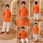 Sunshine Marigold Floral Kurta Set - Image 3