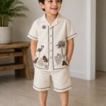 Tropical Oasis Embroidered Linen Co-ord Set