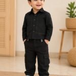 Classic Black Utility Shirt & Cargo Pants Co-ord Set