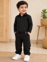 Classic Black Utility Shirt & Cargo Pants Co-ord Set