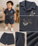 Jungle Pals Embroidered Muslin Co-ord Set
