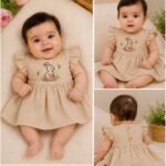 Bunny Blossom Embroidered Baby Dress