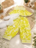 Sunshine Bloom Kurta Dhoti Set with Dupatta - Image 2