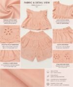 Blush Eyelet Frill Top & Layered Shorts Co-ord Set - Image 2
