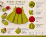 Lime Blossom 3D Floral Party Dress Set - Image 2