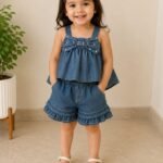Denim Bow Charm Co-ord Set