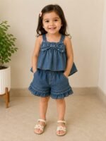 Denim Bow Charm Co-ord Set