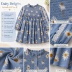 Daisy Bloom Smocked Girls Dress - Image 2