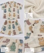 Teddy Bear Muslin Co-ord Set - Image 2