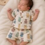 Teddy Bear Muslin Co-ord Set