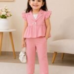 Rosy Charm Peplum Co-ord Set