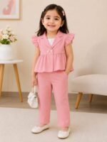Rosy Charm Peplum Co-ord Set