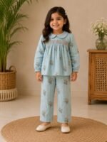 Blue Blossom Smocked Co-ord Set
