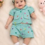 Mint Blossom Embroidered Cotton Co-ord Set