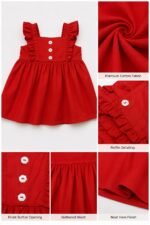 Scarlet Ruffle Charm Cotton Dress - Image 2