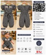 Midnight Gingham Bow Jumpsuit - Image 2