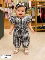 Midnight Gingham Bow Jumpsuit
