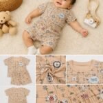 Cucumber Safari Friends Beige Printed Co-ord Set