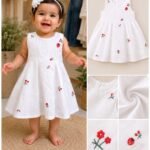 Snow Blossom Embroidered Baby Dress