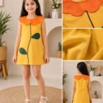 Sunny Bloom Appliqué A-Line Dress
