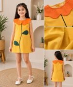 Sunny Bloom Appliqué A-Line Dress