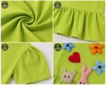 Spring Meadow Appliqué Girls Dress – Lime Green - Image 2