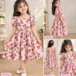 Strawberry Garden Puff-Sleeve Frock 🍓