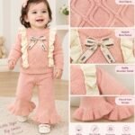 Little Blossom Knitwear Co-ord Set – Peach