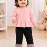 Blush Heart Peplum Cardigan Set