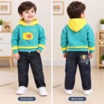 Bubble Bear Colourblock Hoodie & Denim Jeans Set