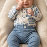 Baby Boy Printed Full-Sleeve Polo Shirt & Trouser S