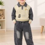 Polo Sweatshirt and Jeans Set