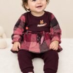 Berry Plaid Bunny Baby Girl Co-ord Set