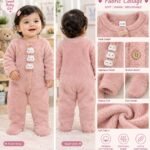 Baby Girls’ Teddy Fleece Winter Romper / Sleepsuit