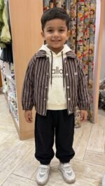 🤎 Cozy Stripe Winter Jacket & Jogger Set