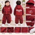 Kids’ Hooded Padded Winter Jacket & Cargo Jogger Set