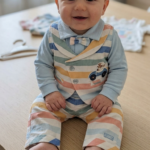Little Gentleman Pastel Striped Car Print 3-Piece Baby Boy Set