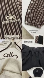🤎 Cozy Stripe Winter Jacket & Jogger Set - Image 2