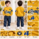 🟡 Boys’ Printed Fleece Winter Sweatshirt